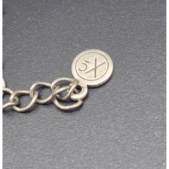 5X Brand Silver Tone Curb Chain LUCKY Pendant Necklace 16" to 18" Orange Crystal - Picture 7 of 7